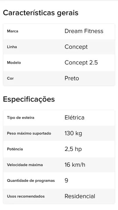 Esteira Elétrica Dream Fitness 2.5 Concept - Foto 3