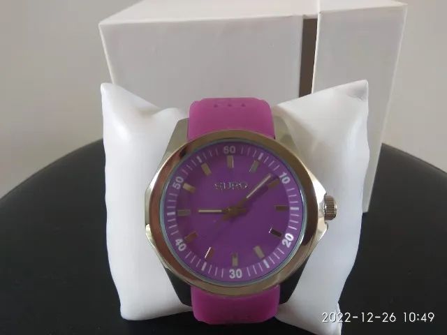 Relógio de pulso analógico Euro Roxo/Lilás  - Foto 2