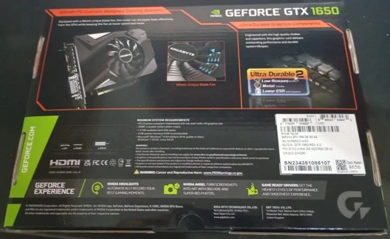 Gigabyte Placa gráfica GeForce GTX 1650 D6 OC 4GB GV-N1656OC-4GD V2 - Foto 2
