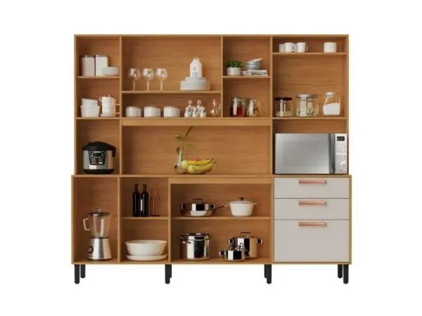Armário Kit de Cozinha Nápoles 2,20m - Receba em 24 horas - Abril24 - Foto 3