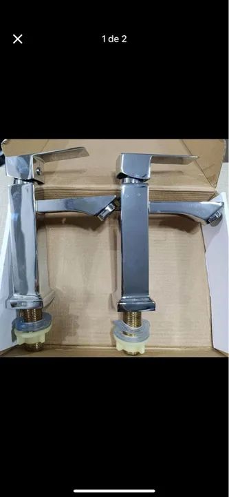 Torneira de banheiro Dourada e Prata - Nova! - Foto 2