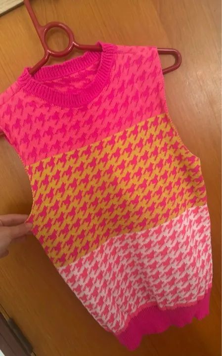 Colete pulôver tricot feminino 