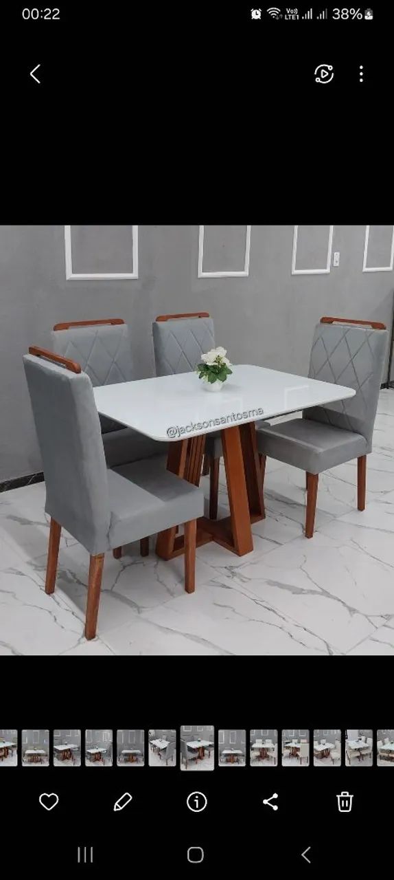 Mesa Tampo Laqueado e Cadeiras Acolchoadas L.U.X.O  - Foto 3