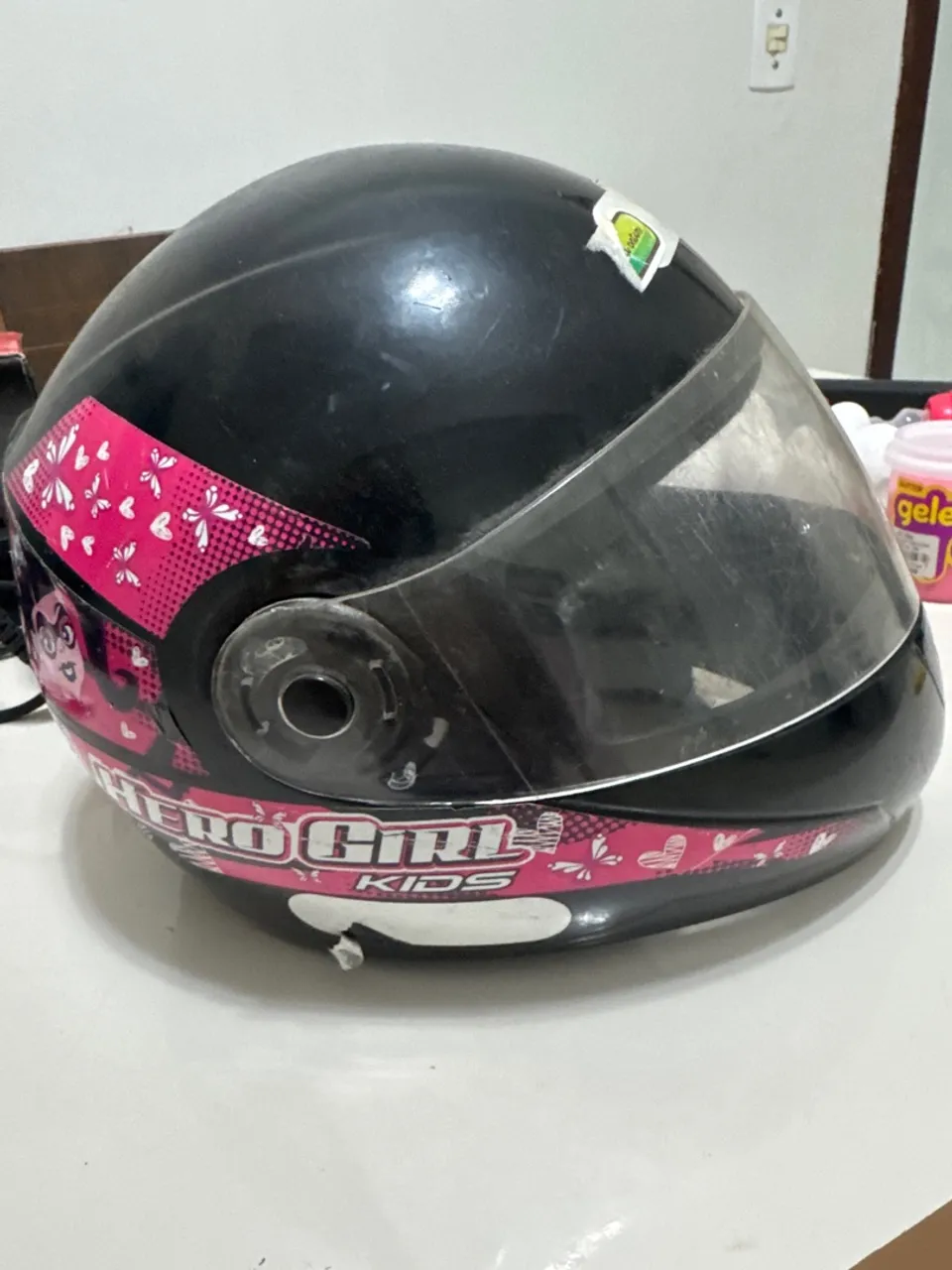 Capacete Hero Girl Kids Preto e Rosa