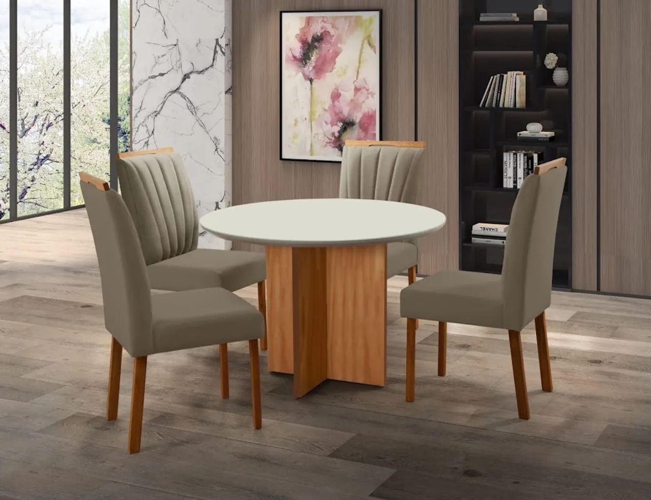 Mesa pérola com tampo maia !! Tr88m