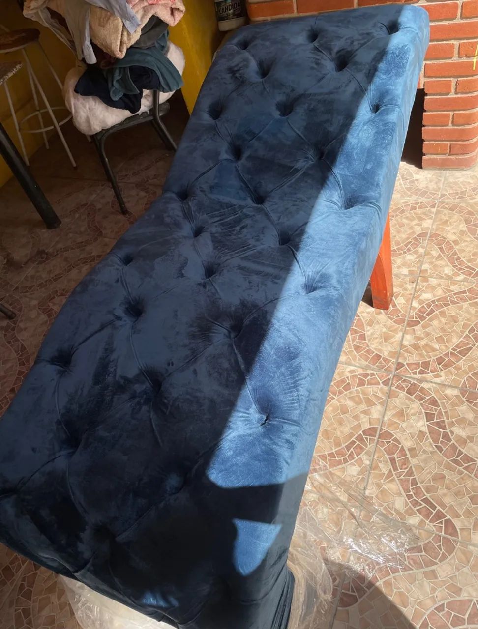 Maca para estética Azul Marinho Estofada - Foto 4