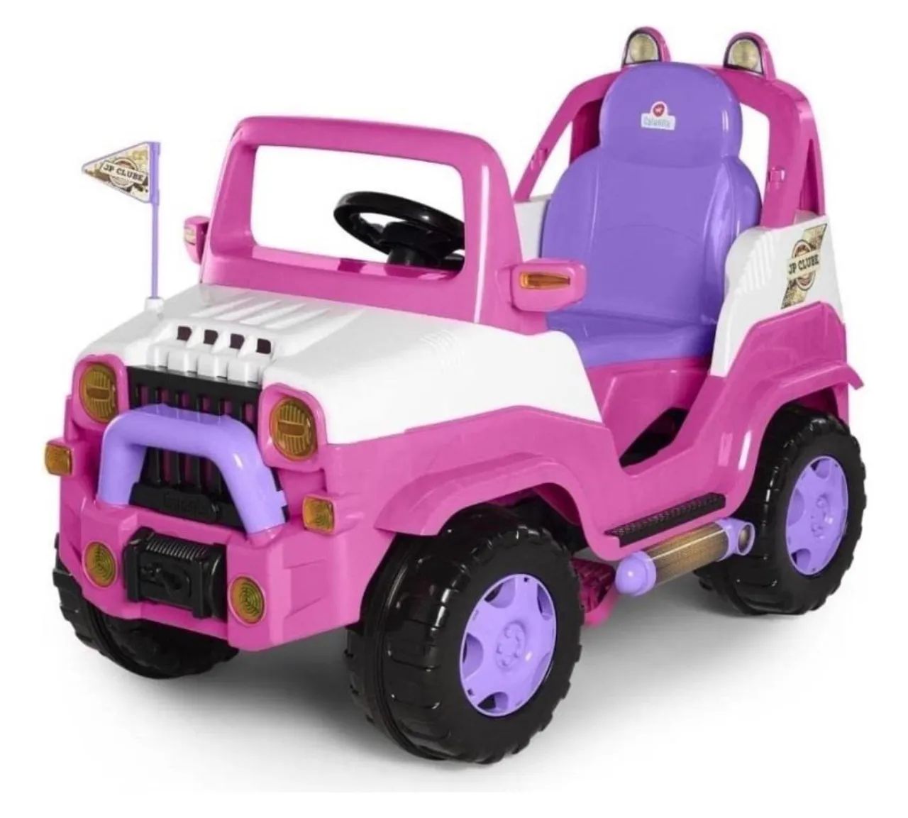 CARRINHO DE PASSEIO/PEDAL INFANTIL C/ EMPURRADOR - DIIPI - CALESITA ROSA