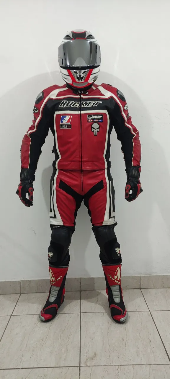 Macacão de Motociclismo Joe Rocket 2 peças+ bota + luva