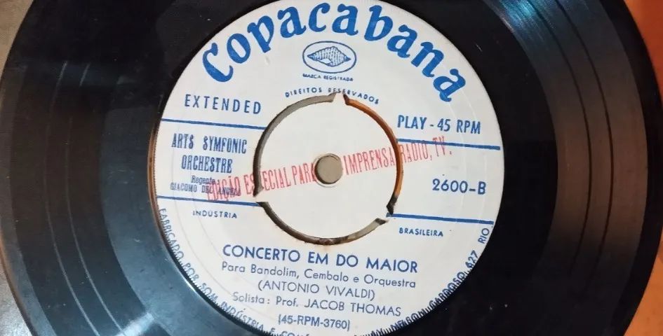 Disco de 1969 do Profº Jacob Thomas - Bandolin - Raridade - Foto 4