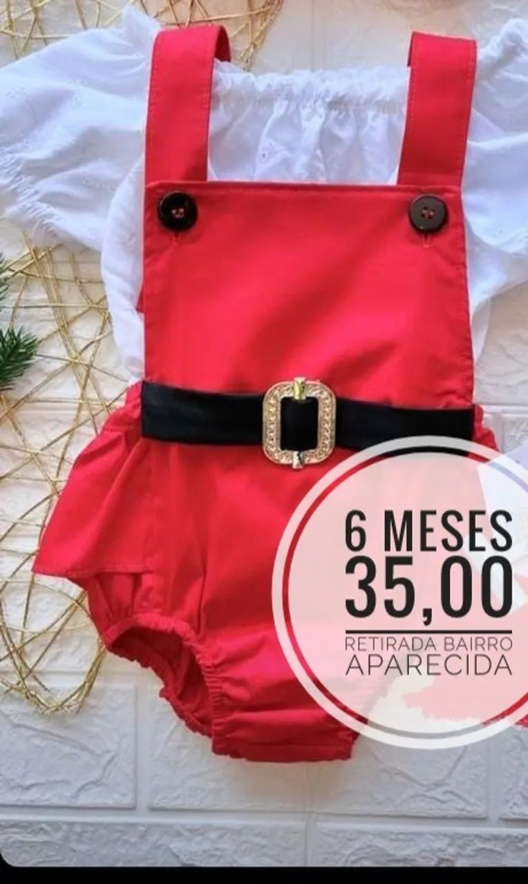 Romper de natal bebê 6 meses