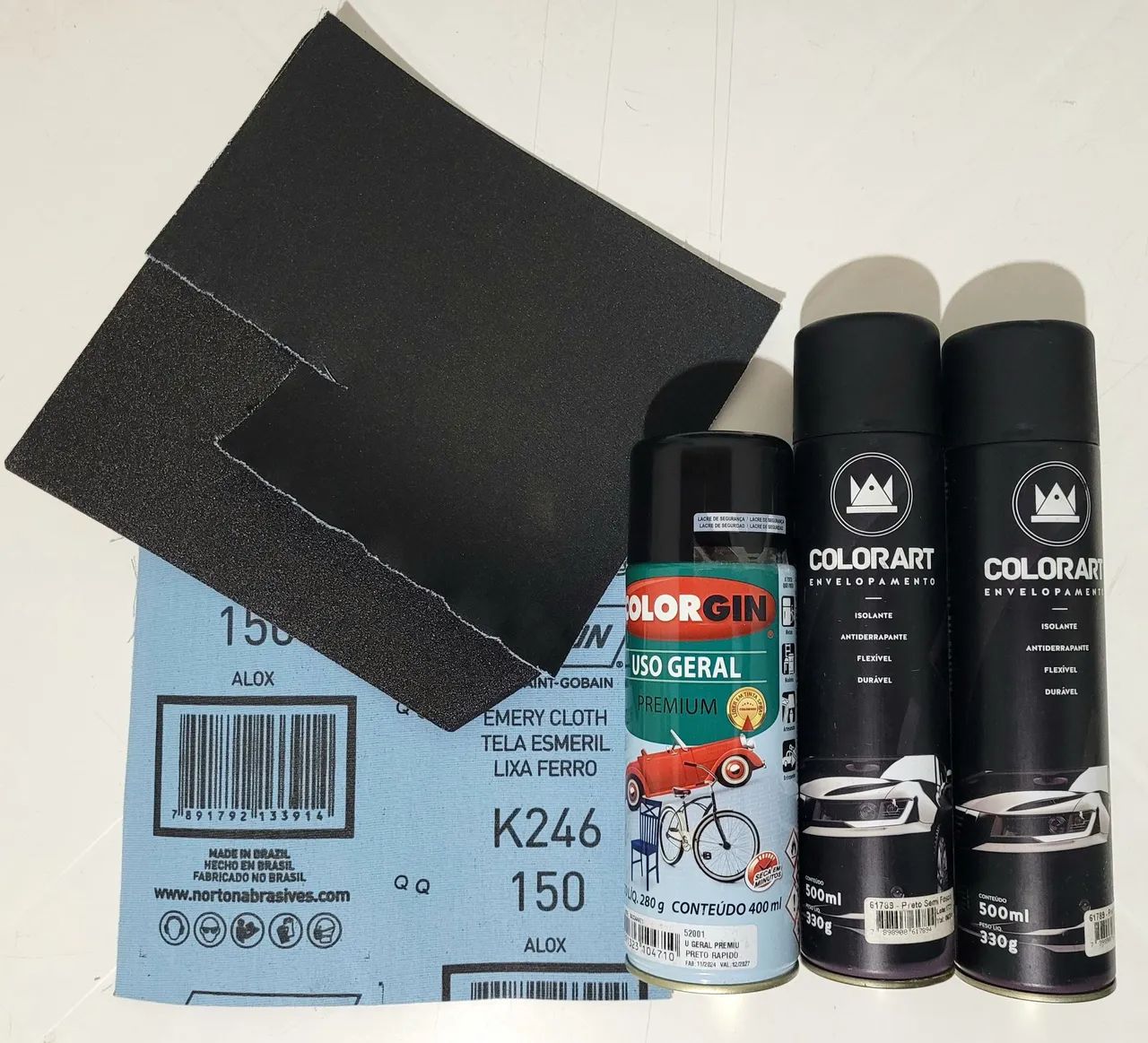 Kit spray e lixas