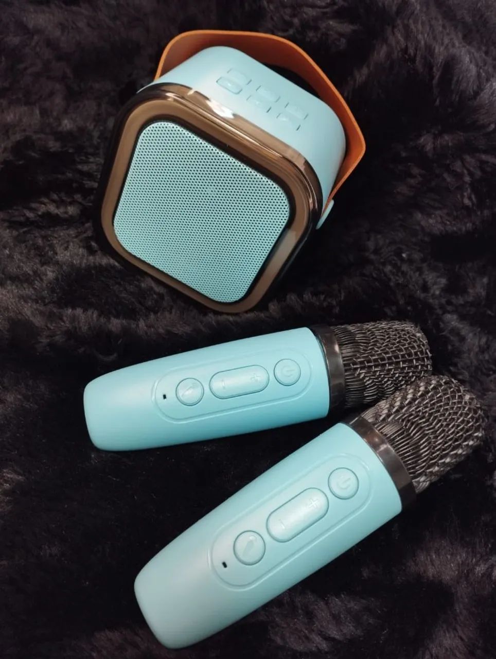 (Novo) caixinha Karaokê com 2 microfones 