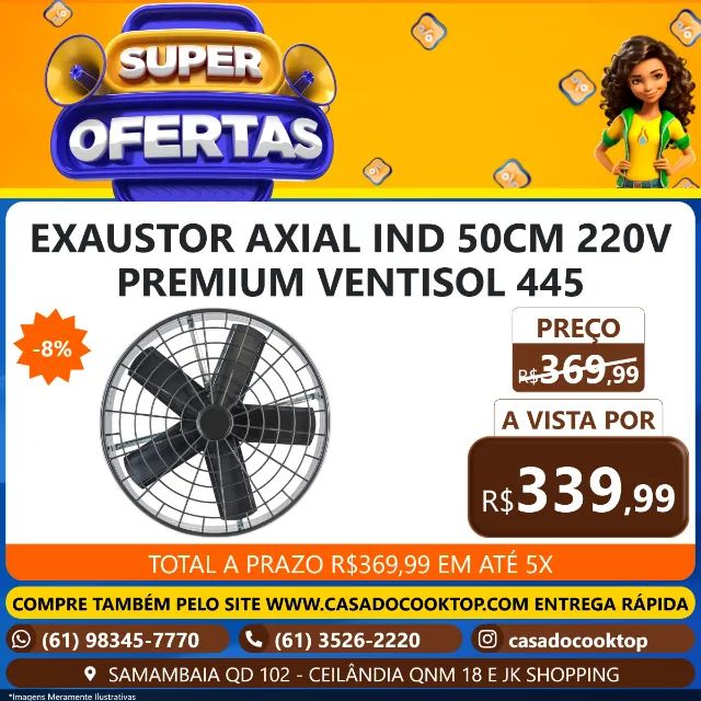 EXAUSTOR AXIAL IND 50CM 220V PREMIUM VENTISOL 445