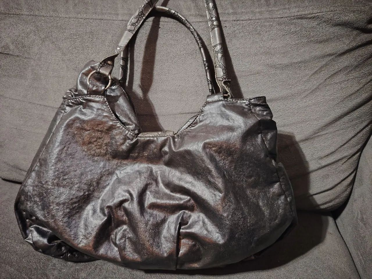 Bolsa couro metálico - Foto 3