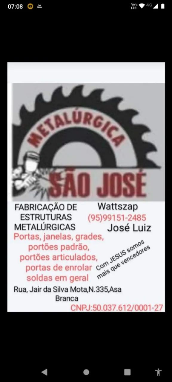Serralheria e metalúrgica são José 