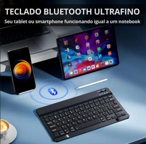 mini Teclado + Mouse Bluetooth Sem Fio PC Tablet iphone ipad e Notebook leve e portatil - Foto 3
