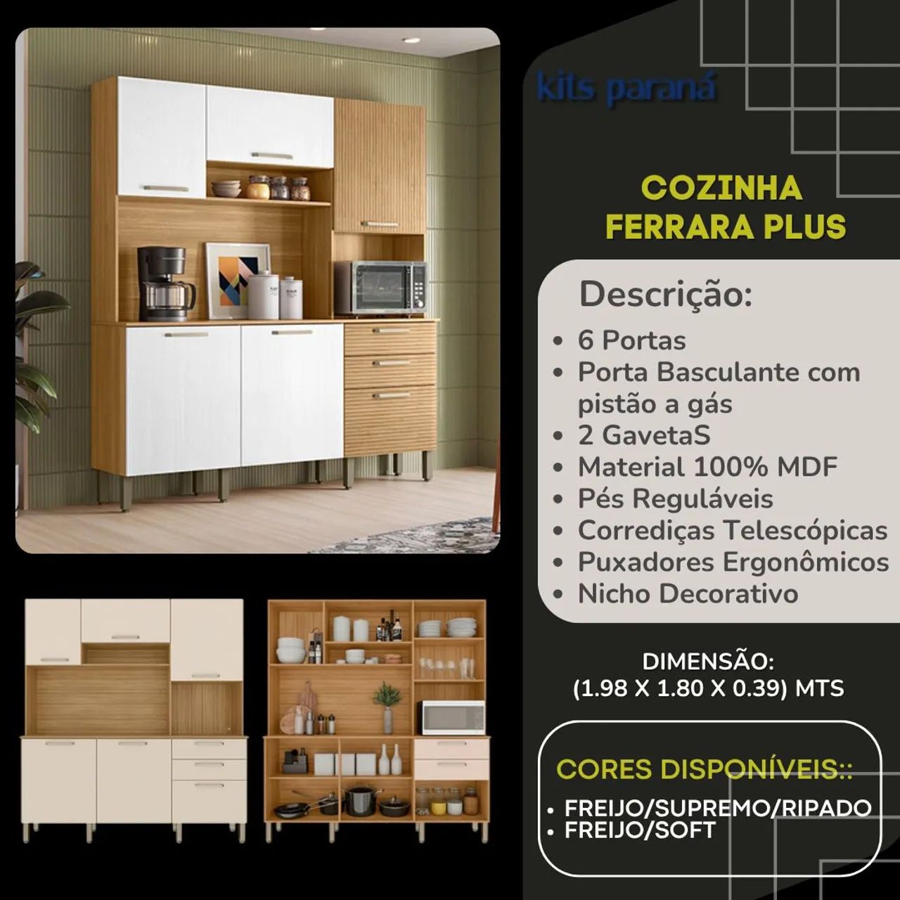 Cozinha completa 100% MDF 