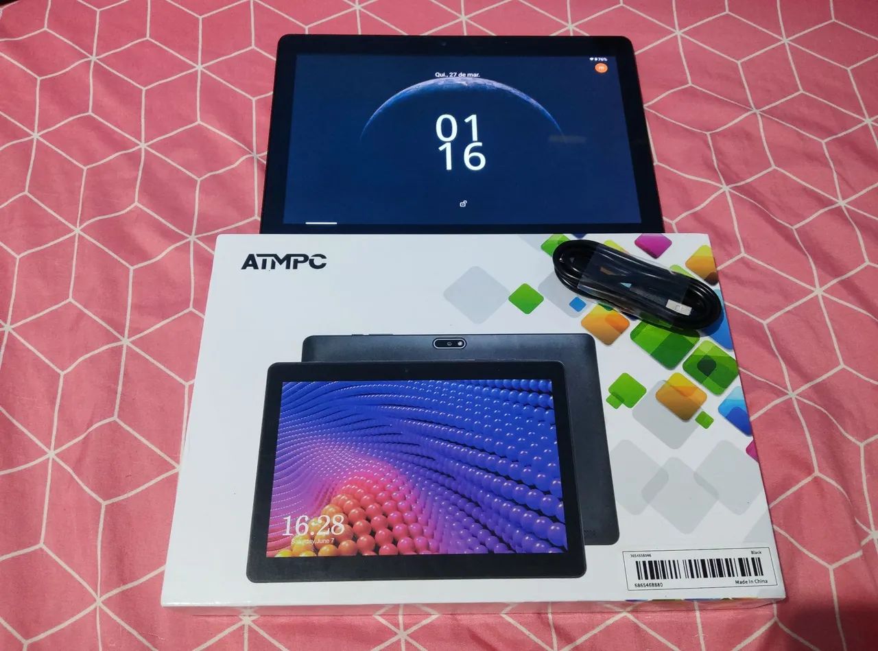 Tablete Android 14 de 25,65cm com 6GB de RAM, 32GB de ROM, Bateria de 6000mAh