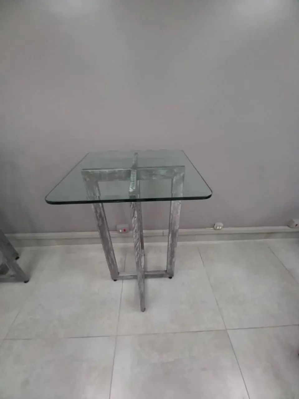 Bistrô Bar 1,15mx70cm Aço Escovado e Vidro 20mm - Foto 4