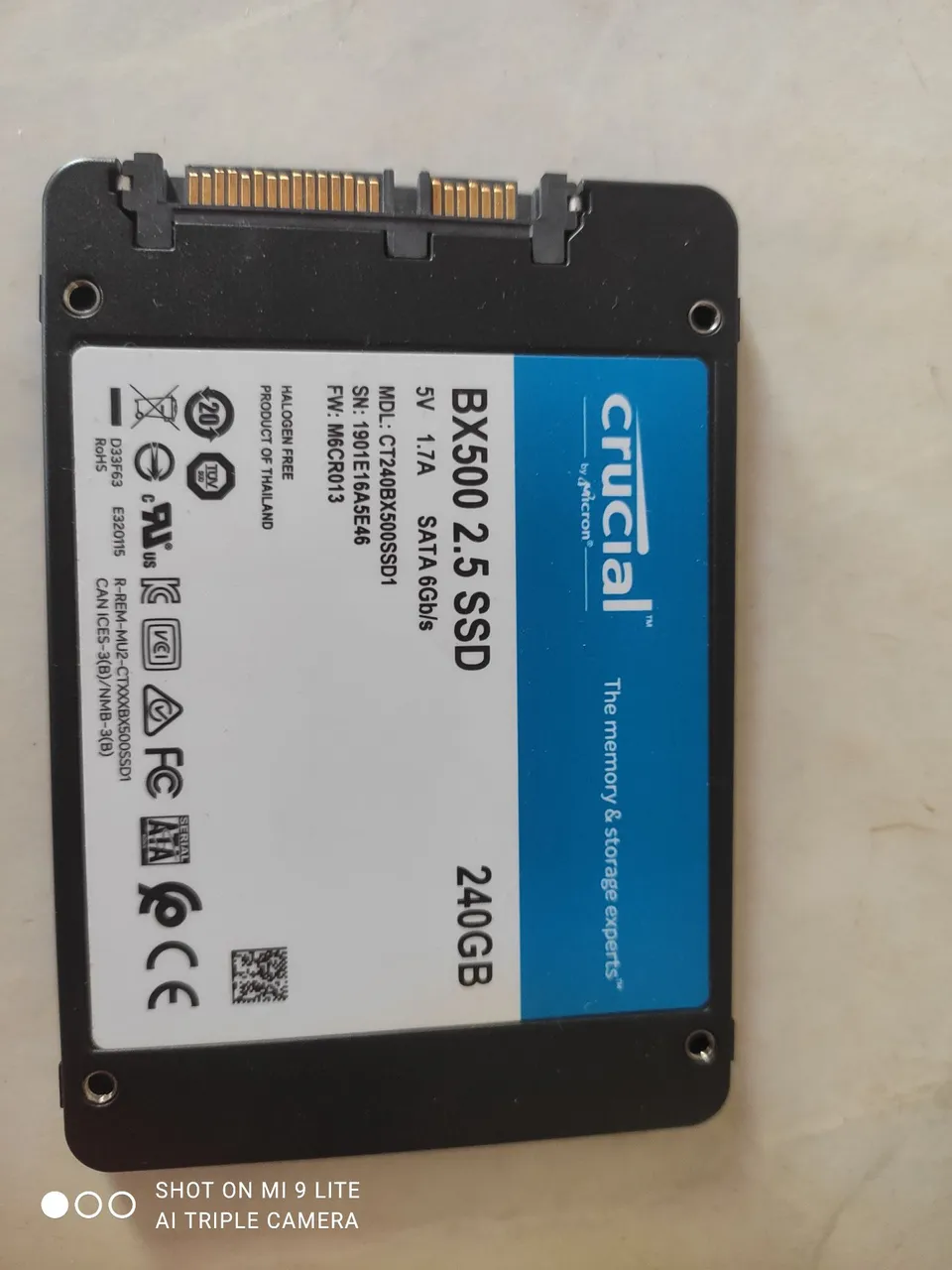 Vendo SSD Crucial BX500 240GB - Ideal para upgrades