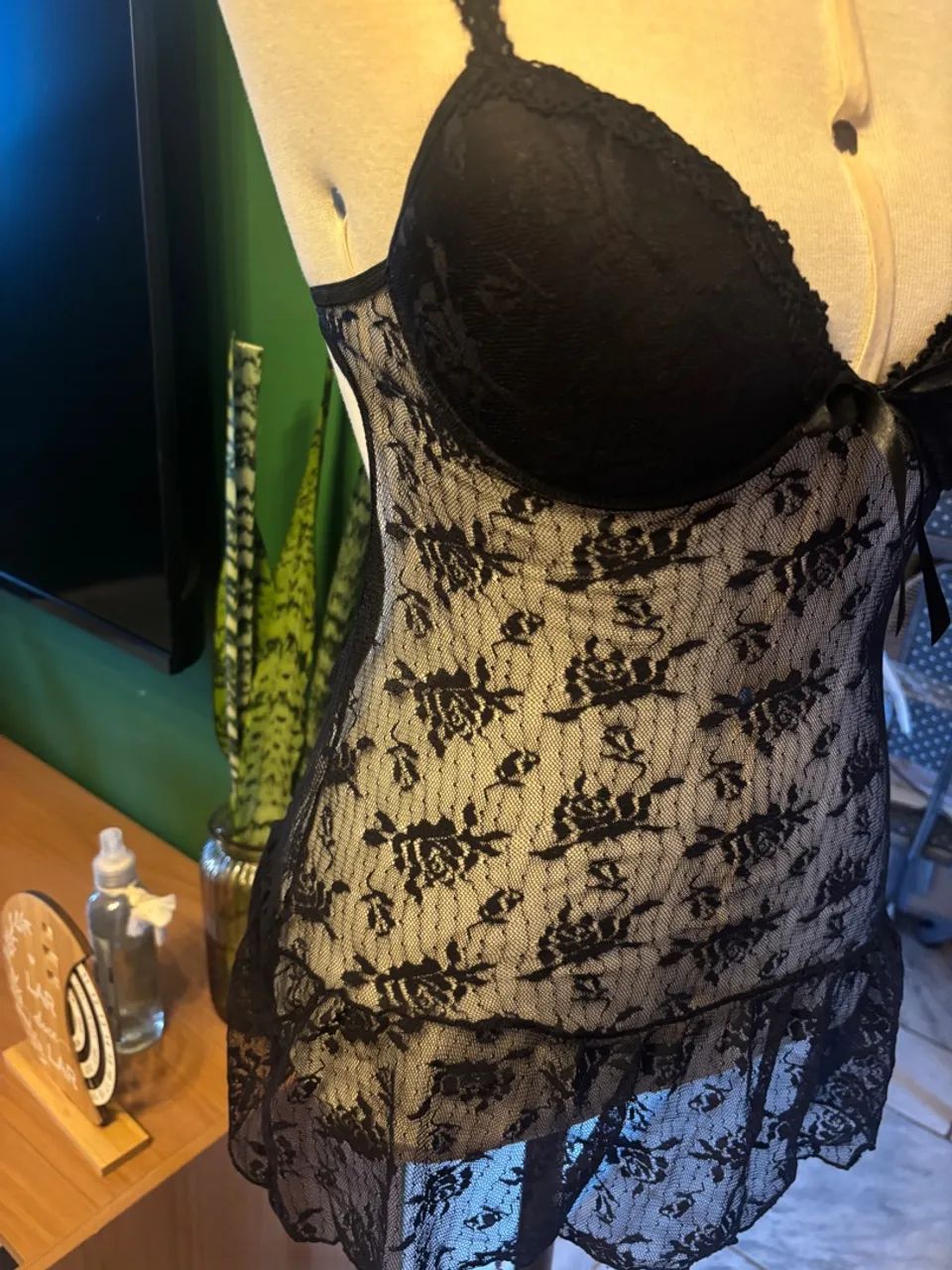 Camisola de renda preta - Foto 3