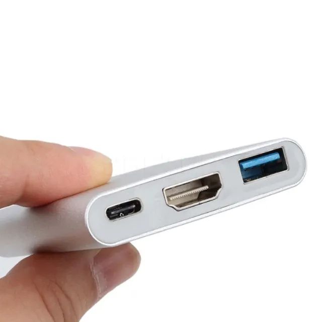 Adaptador tipo-c para hdmi + usb 3.0 + usb c Resolução 4k - Foto 2