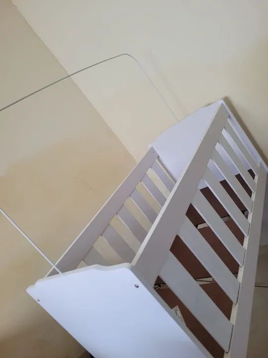 Mine Berço de madeira branco com mosquiteiro - Foto 2