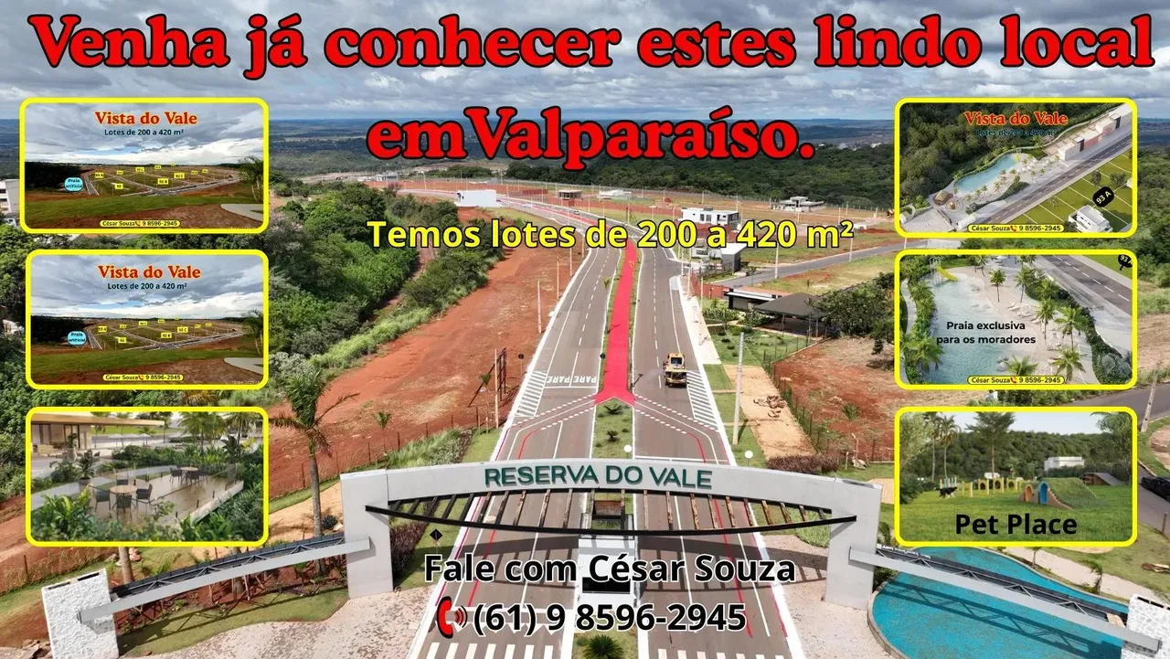 Vista do Vale, venha já conhecer o mais lindo condomínio de Valparaíso, lotes a partir de