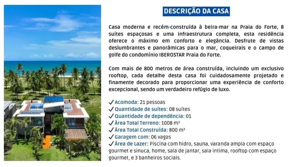 Casa à venda no IBEROSTAR , PRAIA DO FORTE , Mata de São João, BA - Foto 5