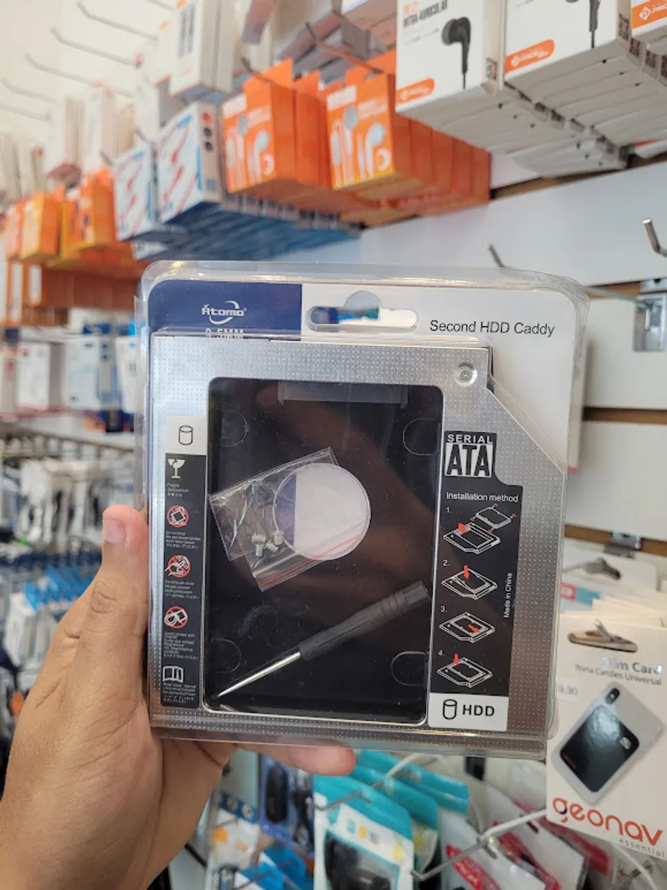 Adaptador Segundo HD/SSD para Drives 9.5mm Atomo MO-95- LOJA MEGA TUDO