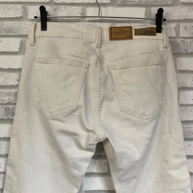 Calça Polo Ralph Lauren Skinny Jeans Branca com Vermelho Tamanho 40 - Foto 3