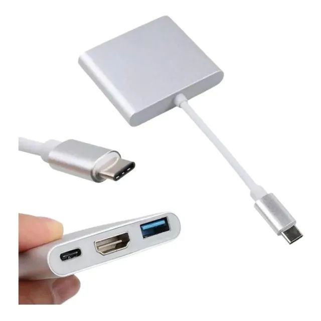 Adaptador tipo-c para hdmi + usb 3.0 + usb c Resolução 4k - Foto 5