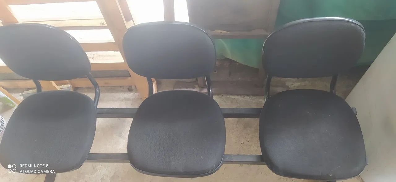 Conjunto de 3 Cadeiras Preta