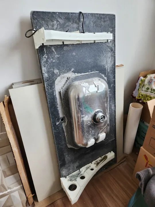 Pia para Cozinha 1,20 Sintético Preto com cuba inox + Tanque Deca cerâmica 22L - Foto 4