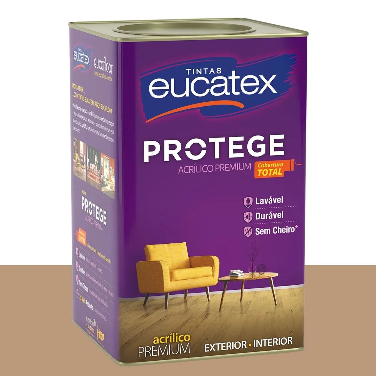 Tinta Acrílica Acetinada Eucatex Castanha Portuguesa 16 L