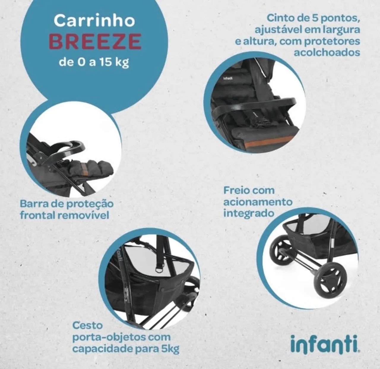 Carrinho de Bebê Breeze Infanti - Novo! - Foto 2