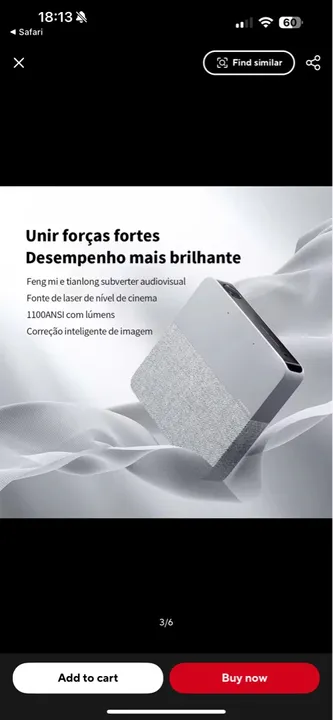 Projetor laser Formovie S5 fullhd nativo + 4k suporte