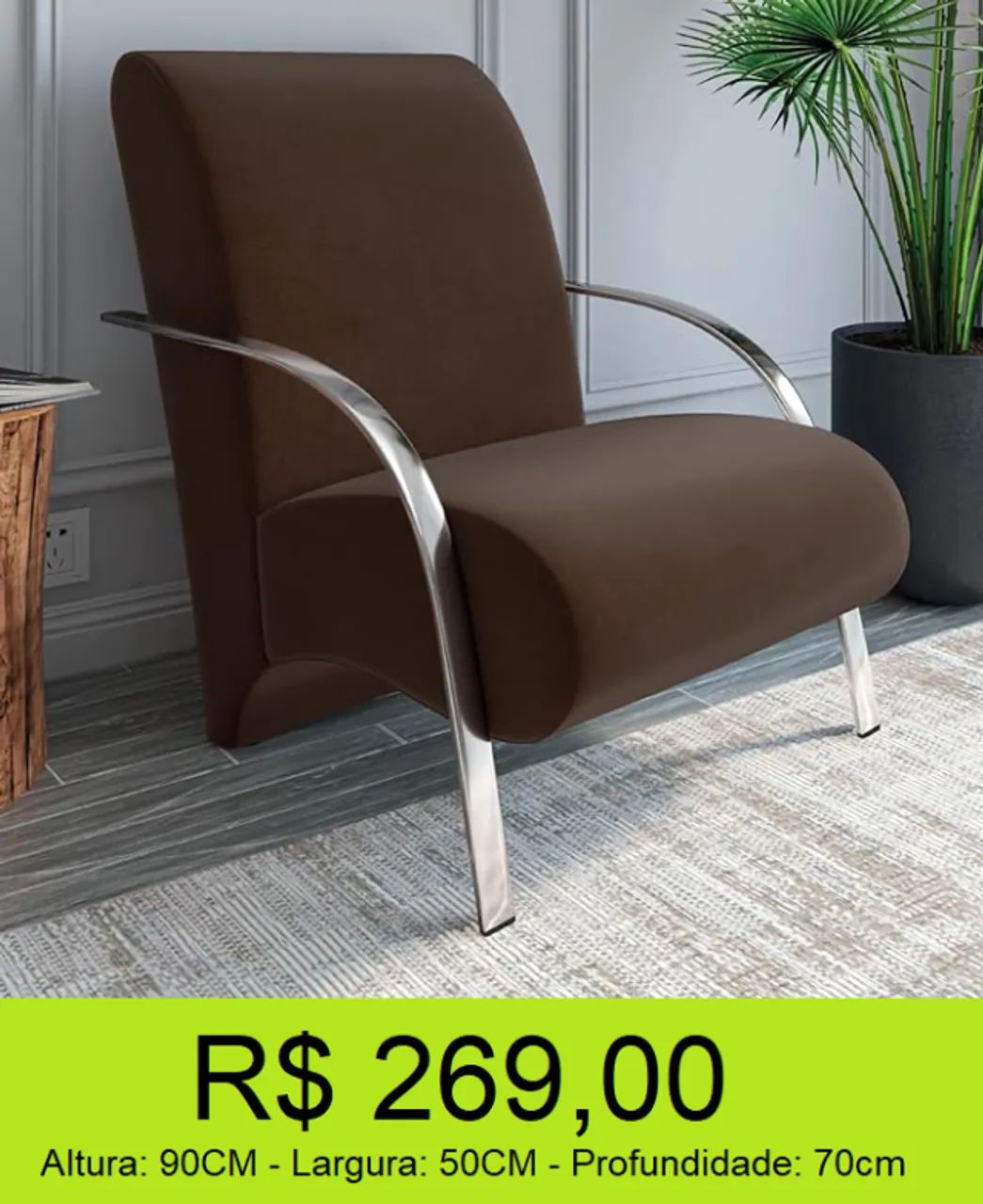 Poltrona com pés de ferro resistencia e conforto - Foto 2