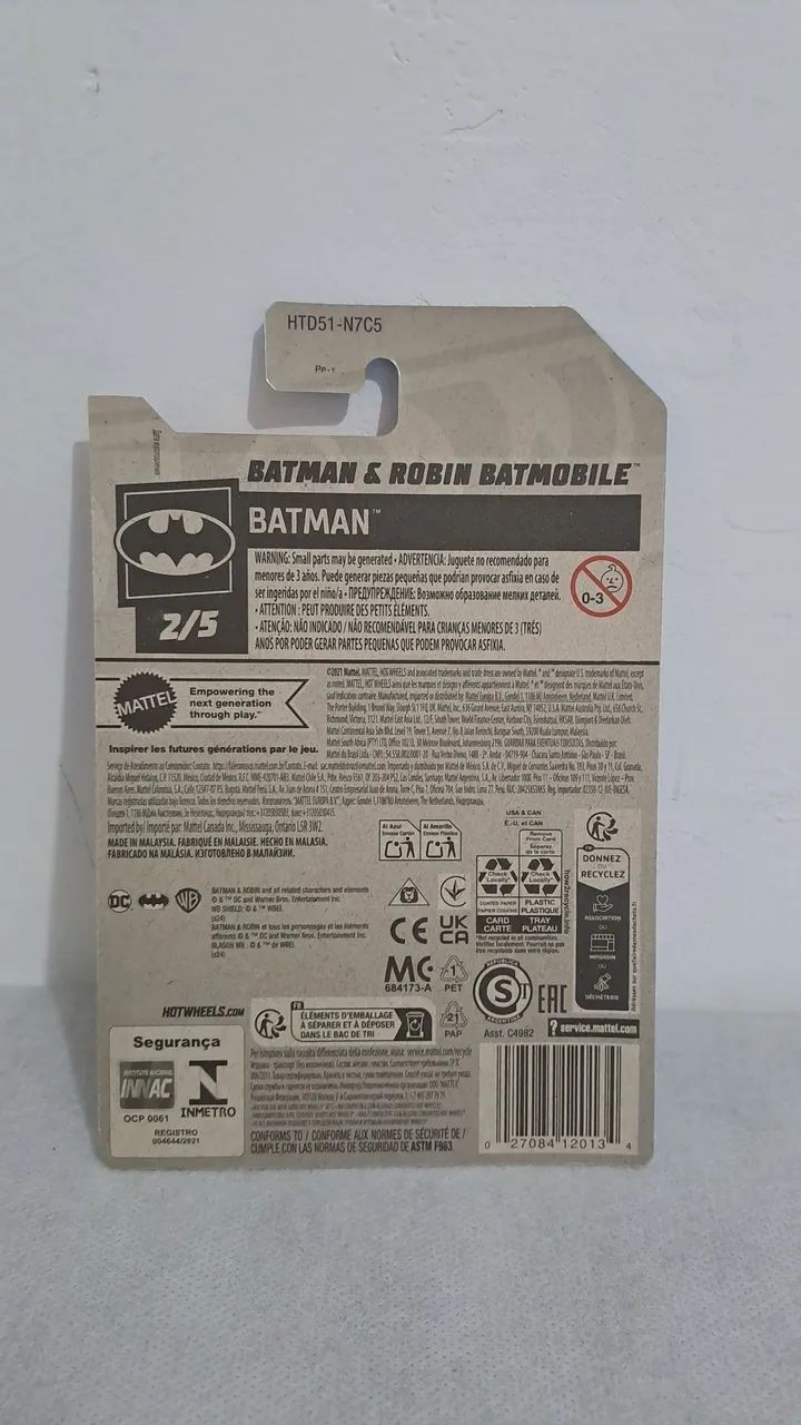 MT 2 Versões Diferentes Batman & Robin Batmobile Hot Wheels - Foto 3