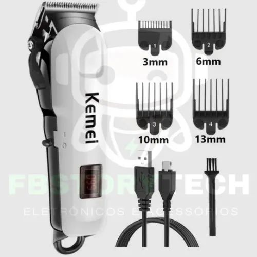 Máquina de Cortar Cabelo Profissional Kemei KM-809A - 2025 - Foto 2