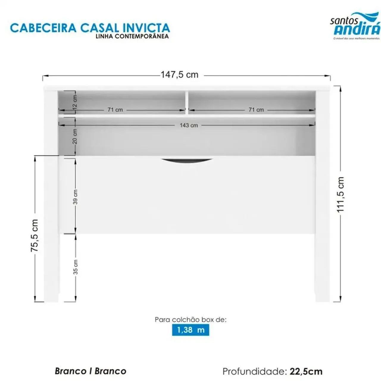 Cabeceira de Casal com Baú Branca Invicta - Usada - Foto 4