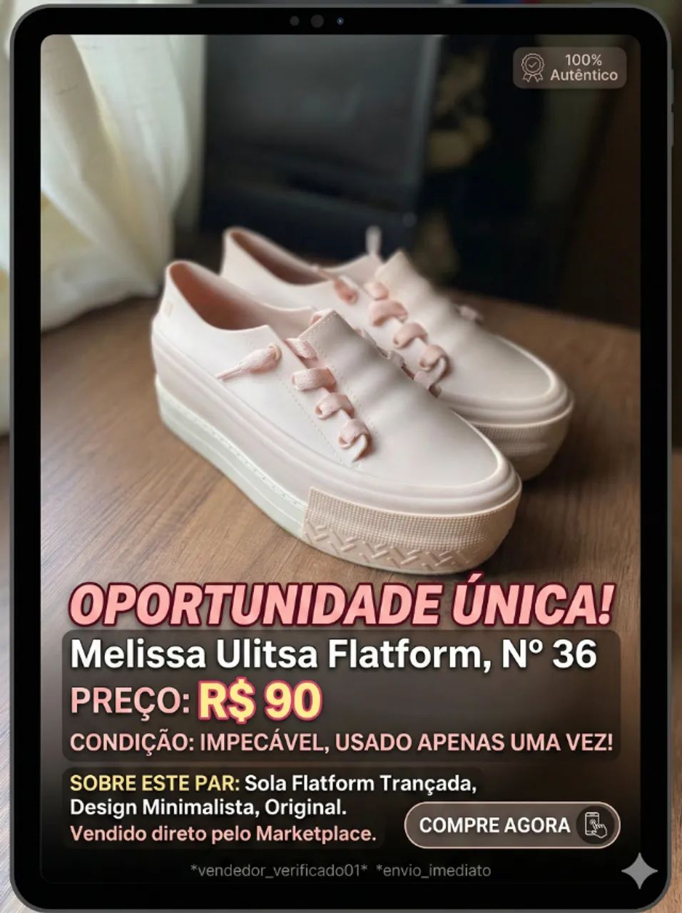 Melissa Ulitsa Flatform Praticamente Nova!