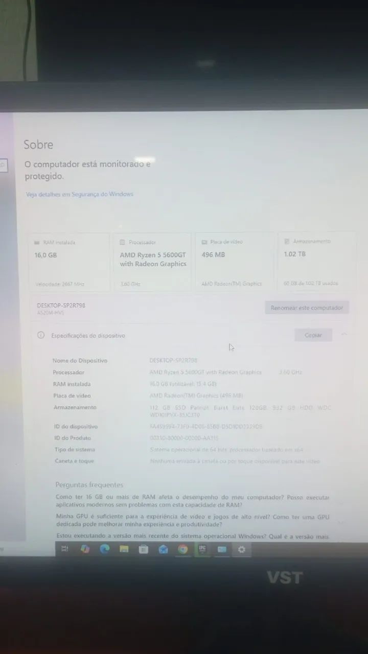 Pc game Ryzen 5 5600gt - Foto 3