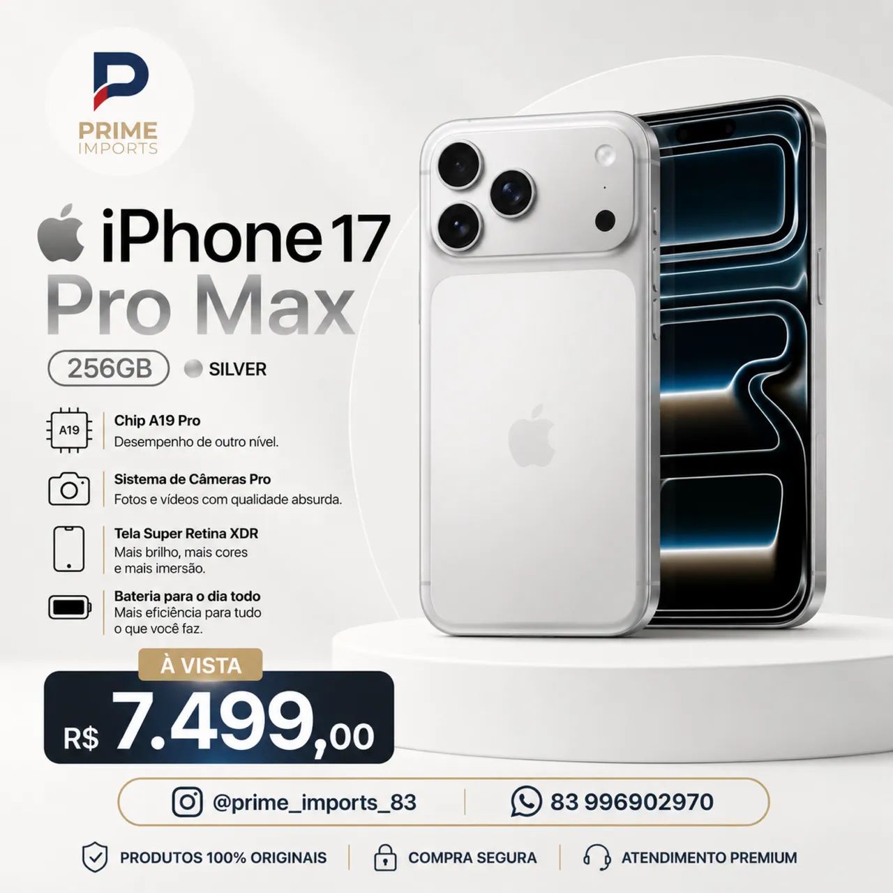 Iphone 17 Pro Max, 256gb, Silver, lacrado