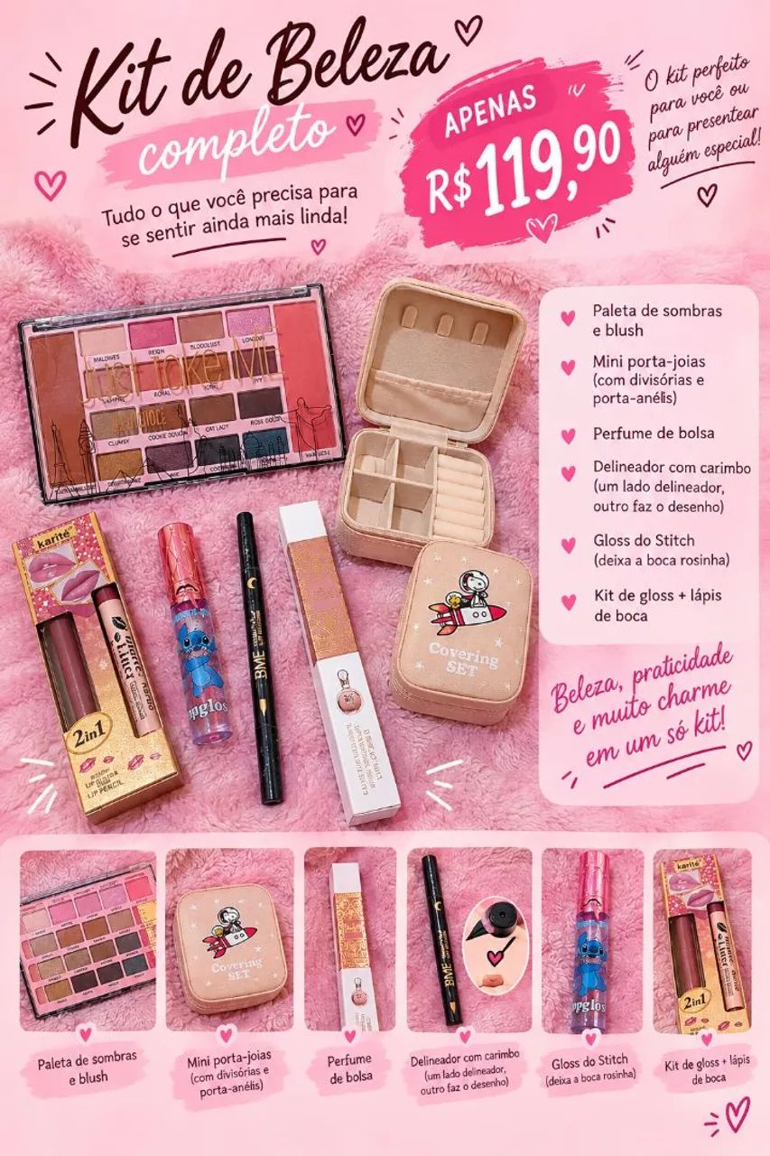 Kit pronto ou monte de kit de maquiagem 