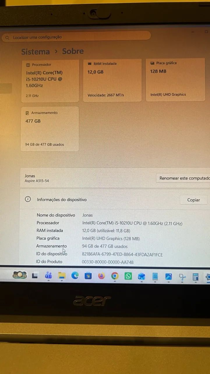 NOTEBOOK ACER INTEL CORRE i5 - Foto 4