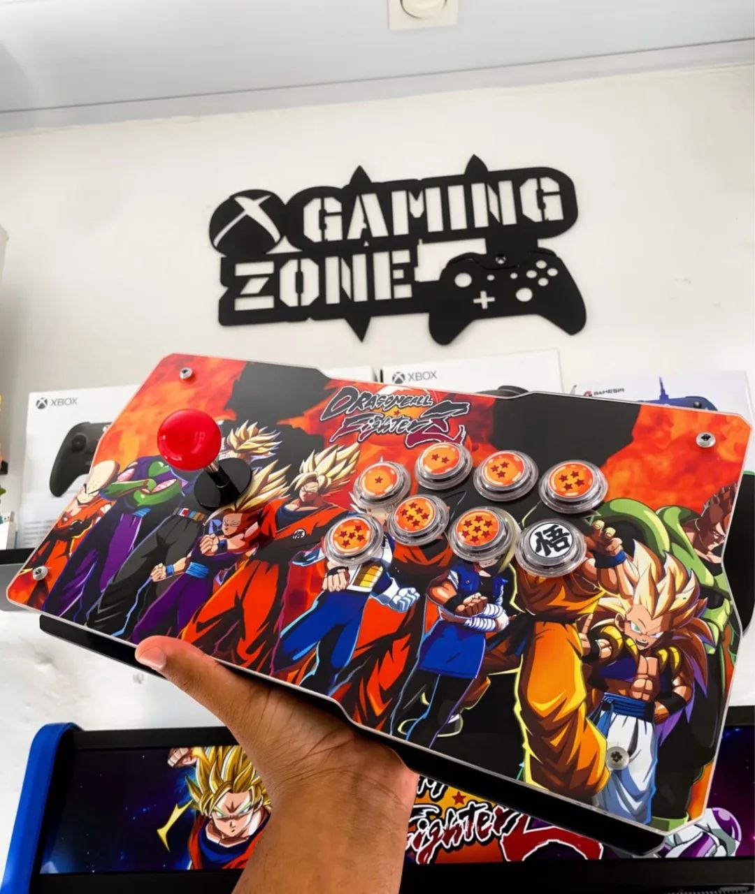 Controle Arcade Dragon Ball FighterZ Custom - Sem Fio (8BitDo Controle Arcade Dragon Ball FighterZ Custom - Sem Fio (8BitDo