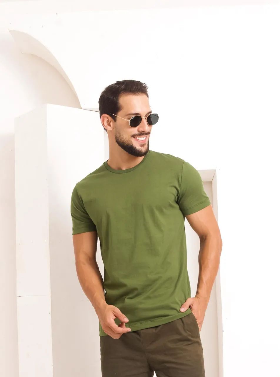 Camisas básicas masculinas algodão acetinado  - Foto 5