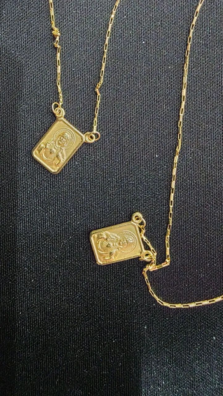 Corrente Escapulario Ouro 18k - Foto 2