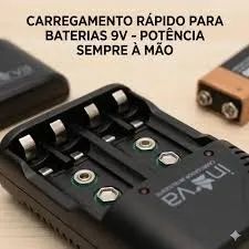 Carregador de Pilhas Inteligente AA/AAA Bateria 9V Bivolt  - Foto 3